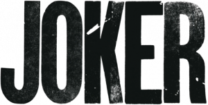 JOKER in the font used for the film