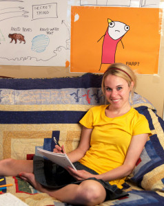 Allie Brosh, bestselling author of the webcomic Hyperbole and a Half, talks with S.W. Conser on Words and Pictures on KBOO Radio