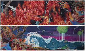 Chiho Aoshima's Magma Spirit Explodes, Tsunami is Dreadful, (2004)” at the Portland Art Museum Chiho Aoshima's Magma Spirit Explodes, Tsunami is Dreadful, (2004)” at the Portland Art Museum