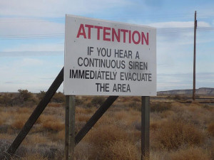 Hanford Reservation warning sign Hanford Reservation warning sign