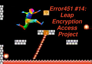 Leap Encryption Access logo + Mario Brothers graphic