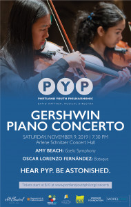 Portland Youth Philharmonic in concert Saturday, 11/9/19