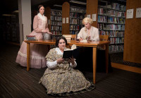 essi Walters plays Anne, Cassie Greer plays Charlotte and Morgan Cox plays Emily in Bag& Baggage’s ‘Bronte.’ essi Walters plays Anne, Cassie Greer plays Charlotte and Morgan Cox plays Emily in Bag& Baggage’s ‘Bronte.’