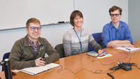 Right to Left: Nathan Teske, Cadence Petros, Cole Merkel Right to Left: Nathan Teske, Cadence Petros, Cole Merkel