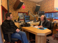 David Hattner in the KBOO studios