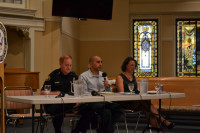 Left to right: Portland Police Bureau Deputy Chief Robert Day, Oregon Justice Resource Center Executive Director Bobbin Singh, and Central City Concern Executive Director Rachel Solotaroff, MD Left to right: Portland Police Bureau Deputy Chief Robert Day, Oregon Justice Resource Center Executive Director Bobbin Singh, and Central City Concern Executive Director Rachel Solotaroff, MD