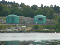 Kinder Morgan pipeline facility in Burnaby, BC Burrard Inlet