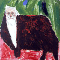 SELF-PORTRAIT (Black Sheep), 2001 – 2003, Oil and charcoal on canvas, 24 x 24 inches, R. B. Kitaj Estate